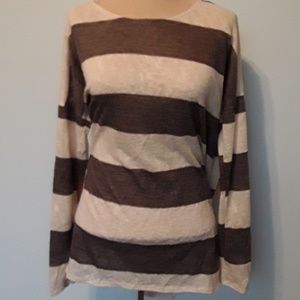 PinkBlush gray and cream top